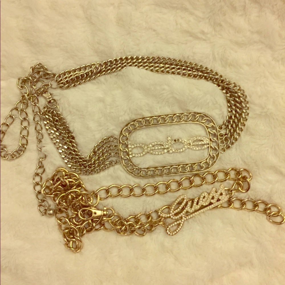 Bebe & Guess chain link belts
